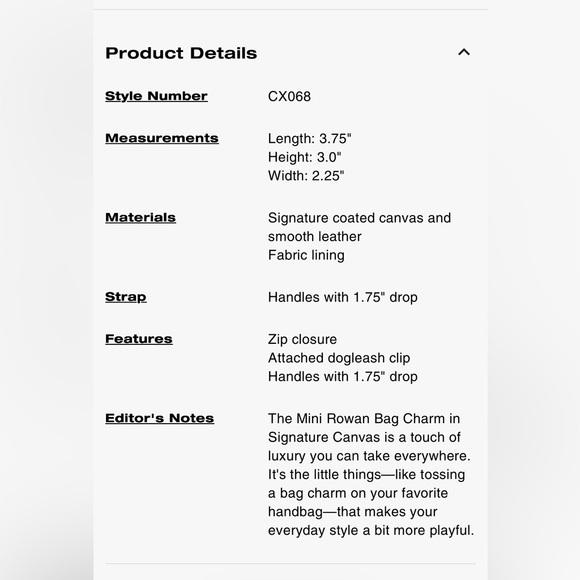 🚨🚨Sold🚨🚨Coach Brown Mini Rowan Bag Charm - Picture 8 of 8